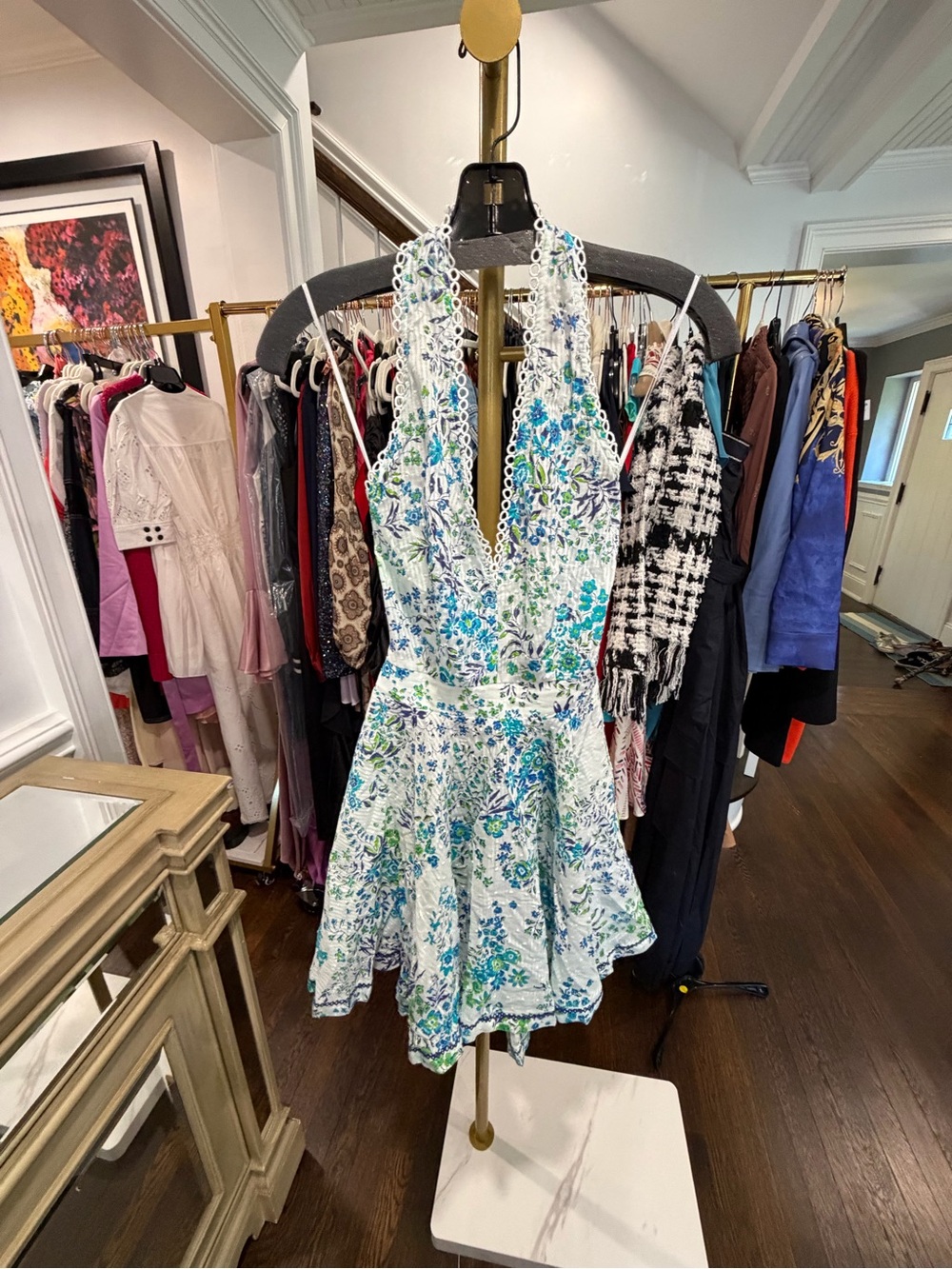 Poupette St. Barth Floral Halter Mini Dress